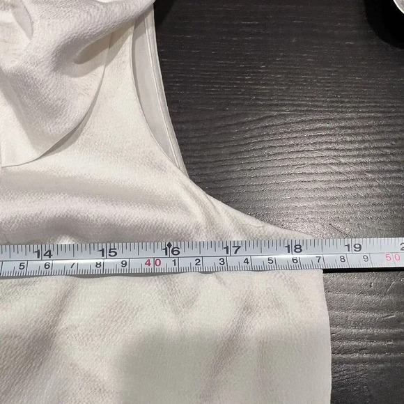 LOFT Size 6 Ivory Jewel Collar Embellishment Neck Flutter Sleeve Party Dress - Picture 12 of 13